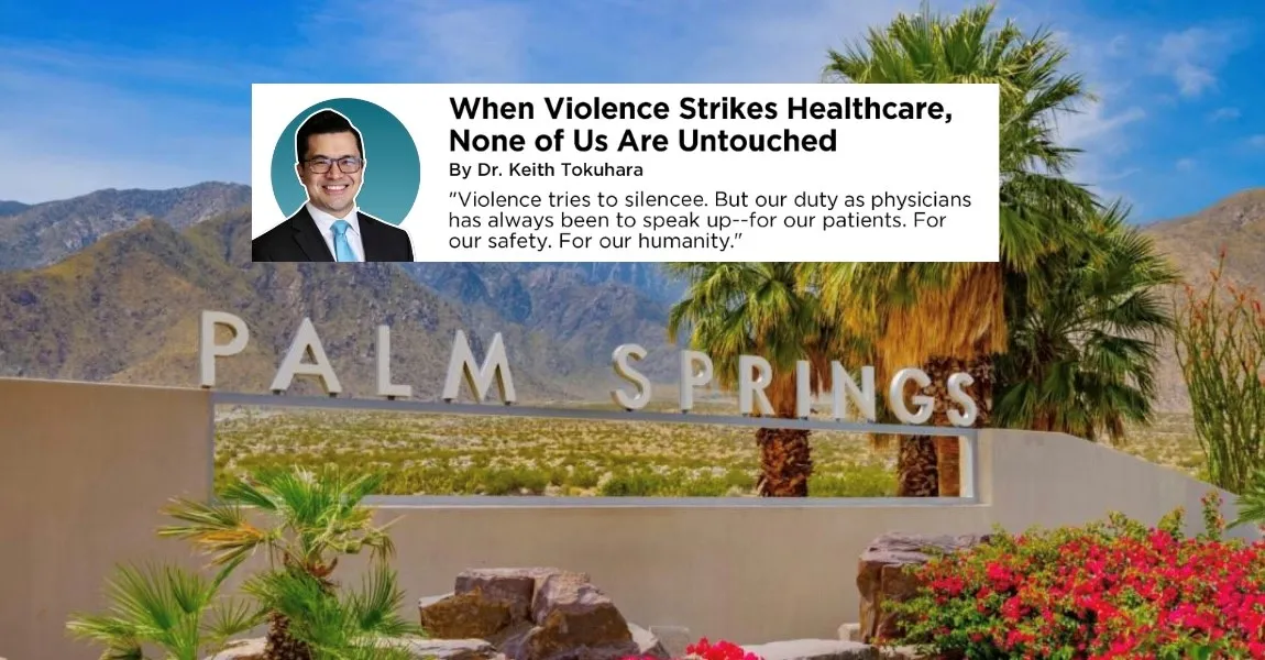 Tweet about the Palm Springs medical building bombing
