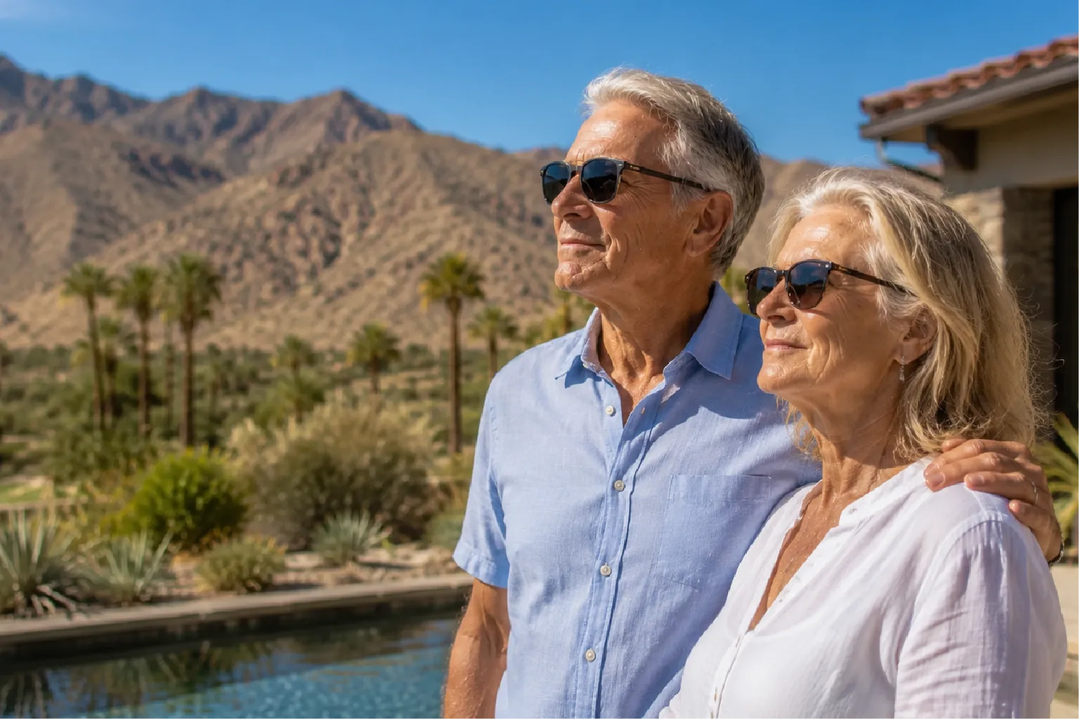 Desert landscape with sun – Coachella Valley eye health