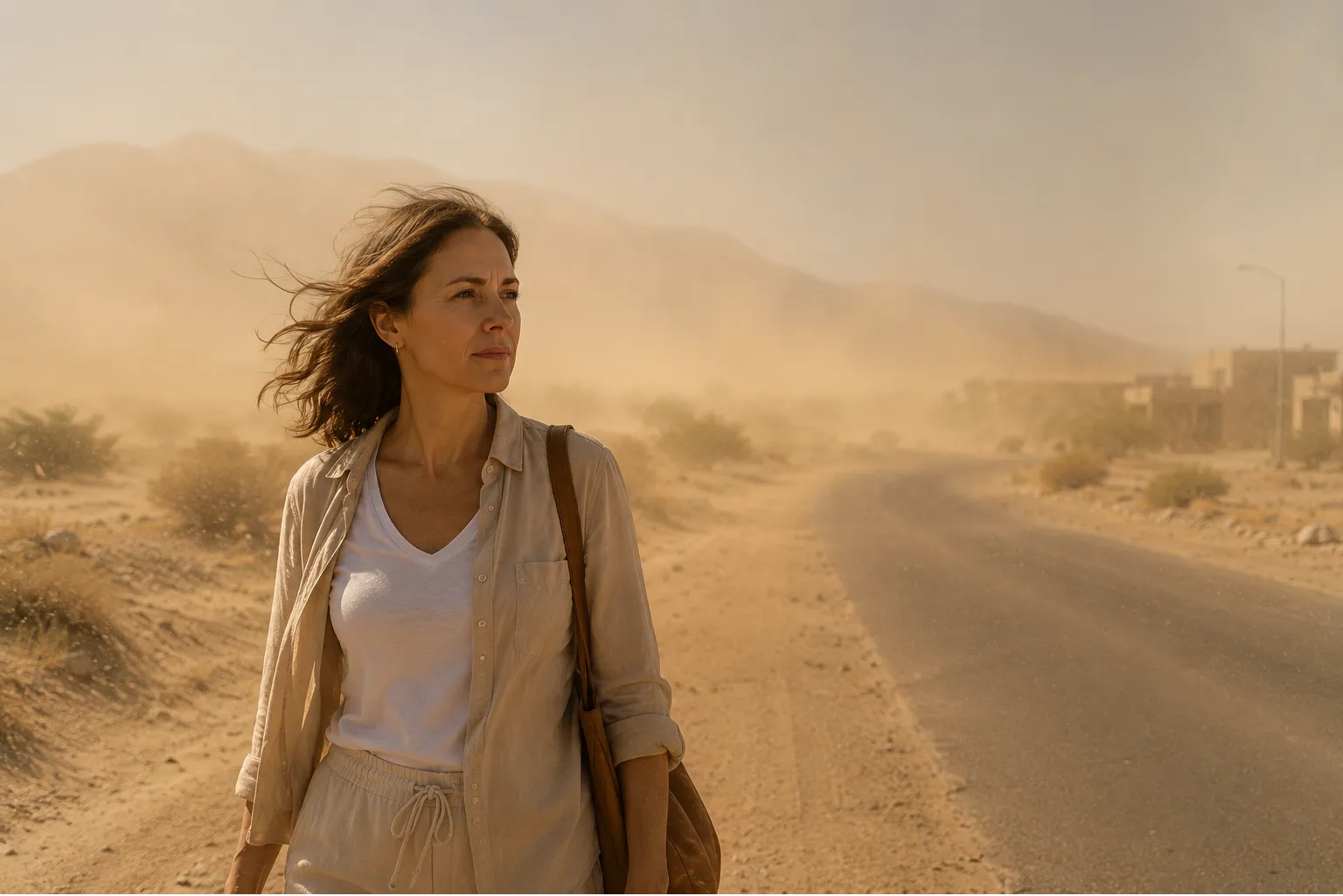 Wind and dust in the Coachella Valley desert